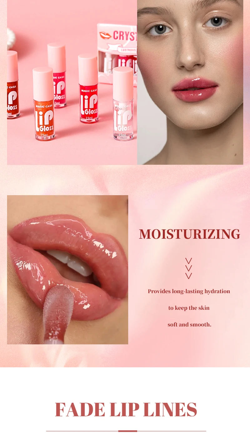 MAGIC CASA 6pcs Jelly Lip Oil – Hydrating, Plumping & Glossy Finish