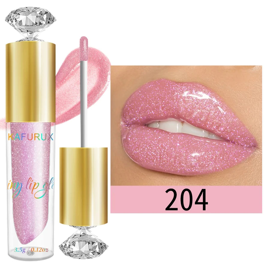 9-Color Diamond Shimmer Glitter Lip Gloss Set