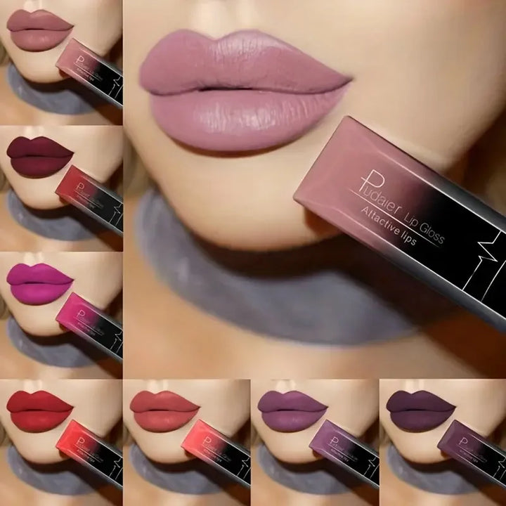 17-Color Matte Liquid Lipstick Set – Long Lasting