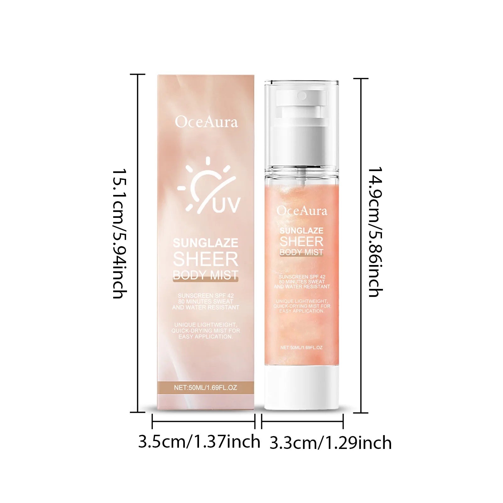 Oceaura Hyaluronic Acid Body Sunscreen Spray – SPF42