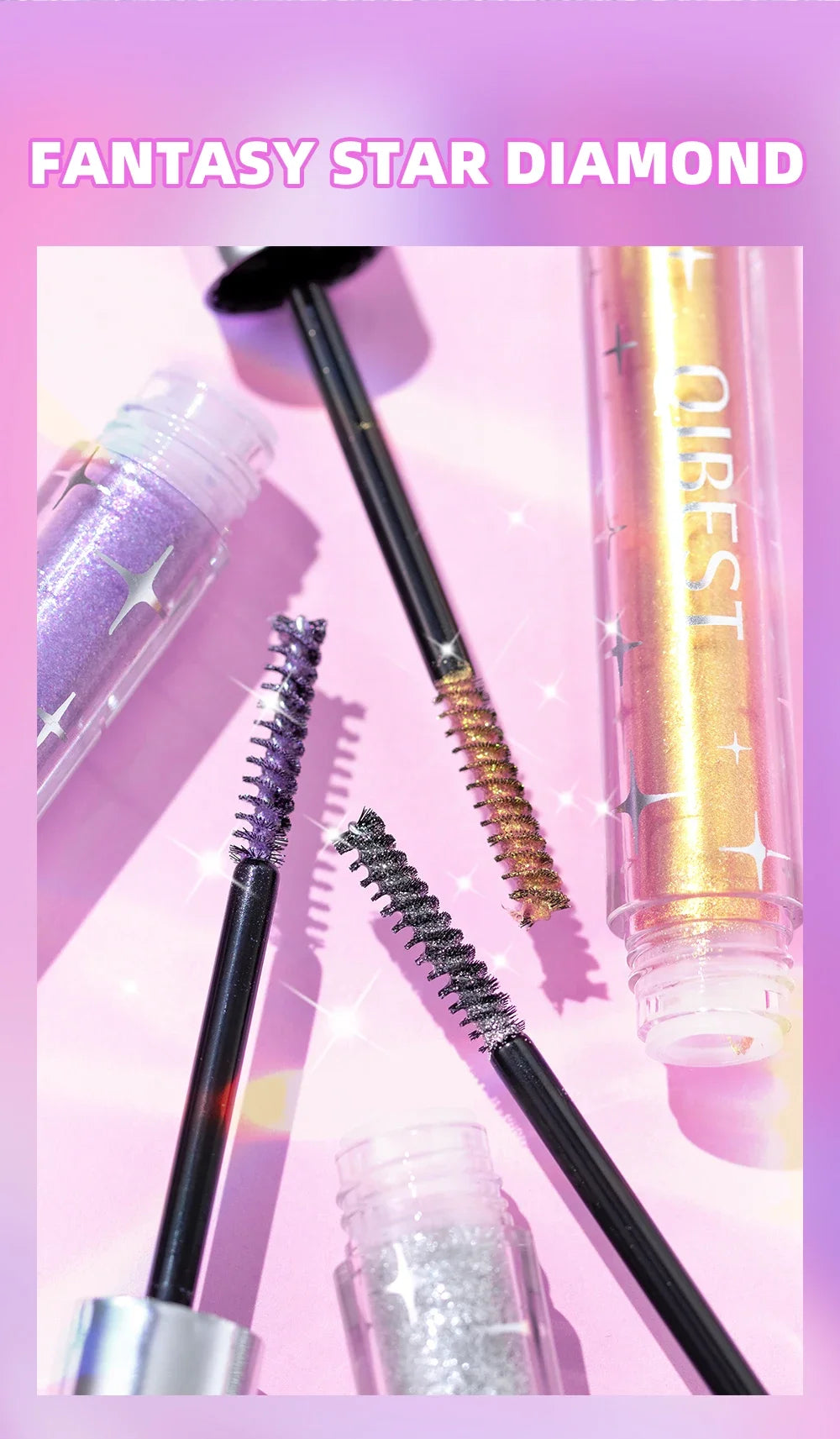 Diamond Purple Glitter Mascara – Shimmer, Curling & Long-Lasting