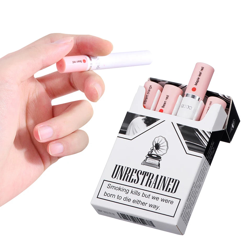 4pcs Cigarette Lipstick Set – Matte Lip Glaze, Waterproof & Long-Lasting Tint