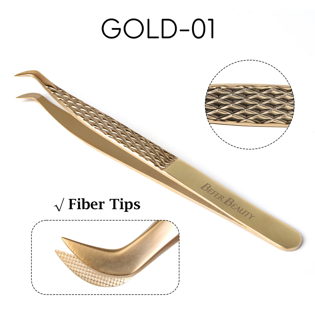 Anti-Static Stainless Steel Eyelash Extension Tweezers