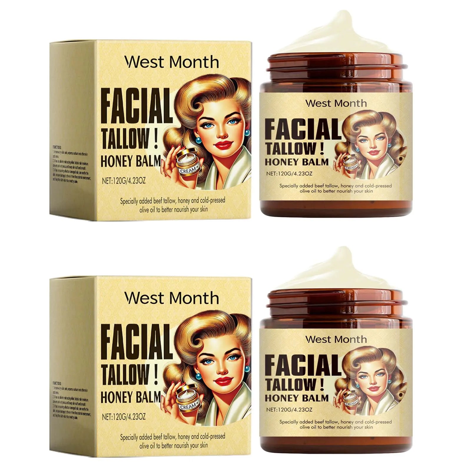 Beef Tallow Face Cream – Moisturizing & Firming