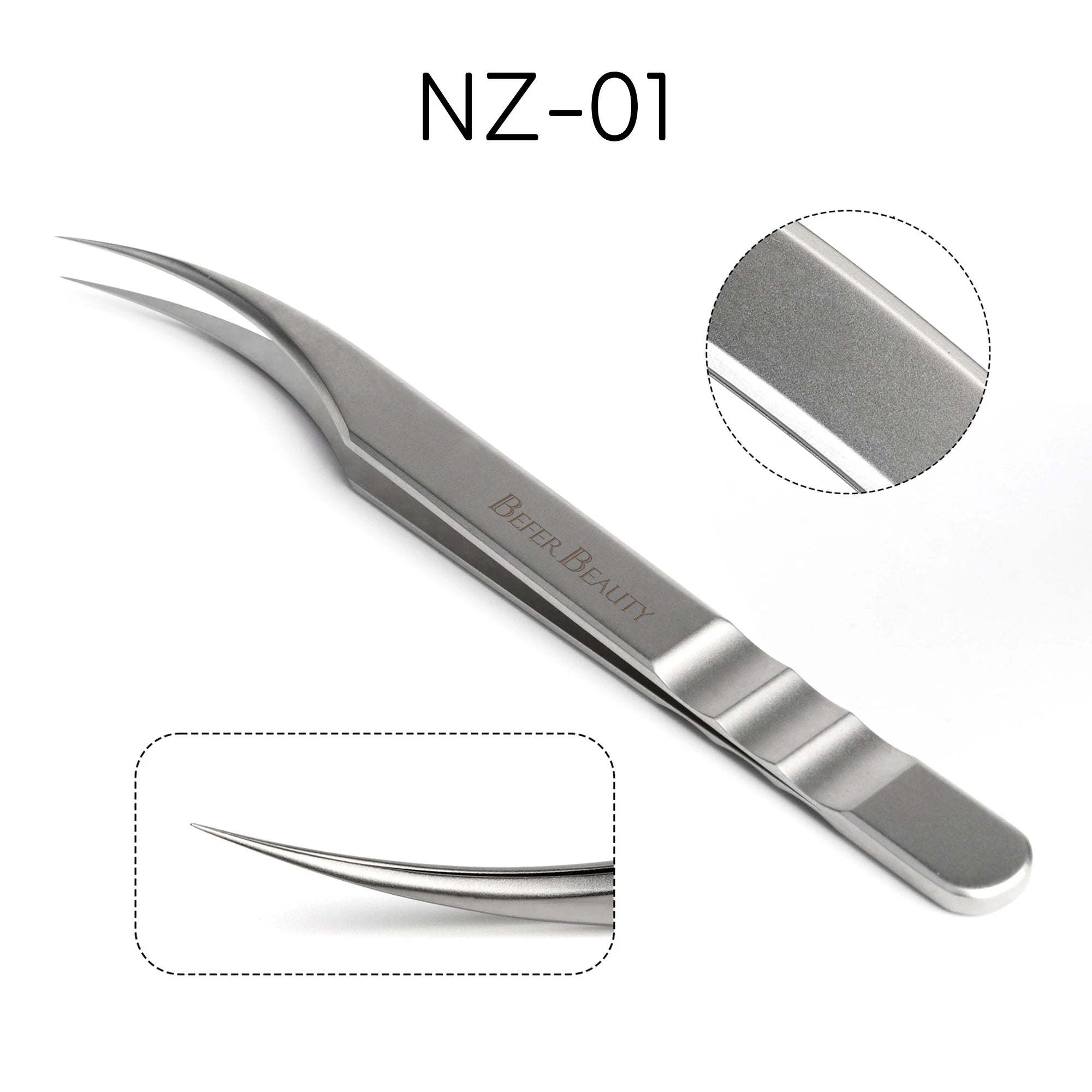 Anti-Static Stainless Steel Eyelash Extension Tweezers