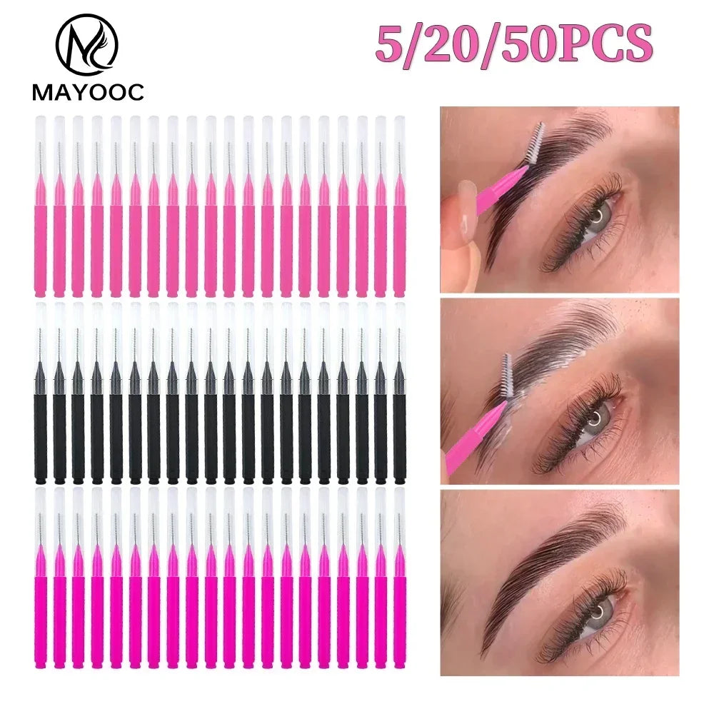 5/10/50pcs Mini Disposable Brow & Lash Brushes