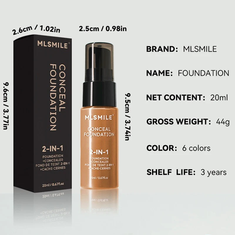 Matte Full Coverage Foundation Cream – Oil-Control, Waterproof & Long-Lasting