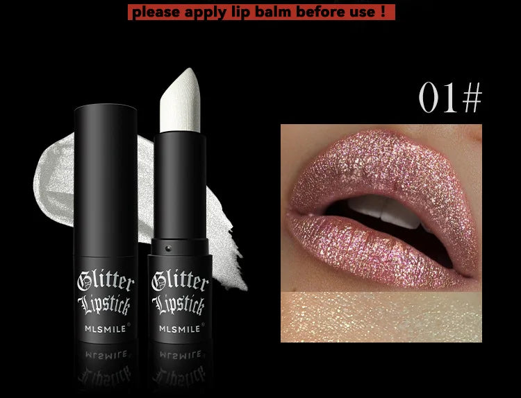 7-Color Glitter Waterproof Metallic Lipstick