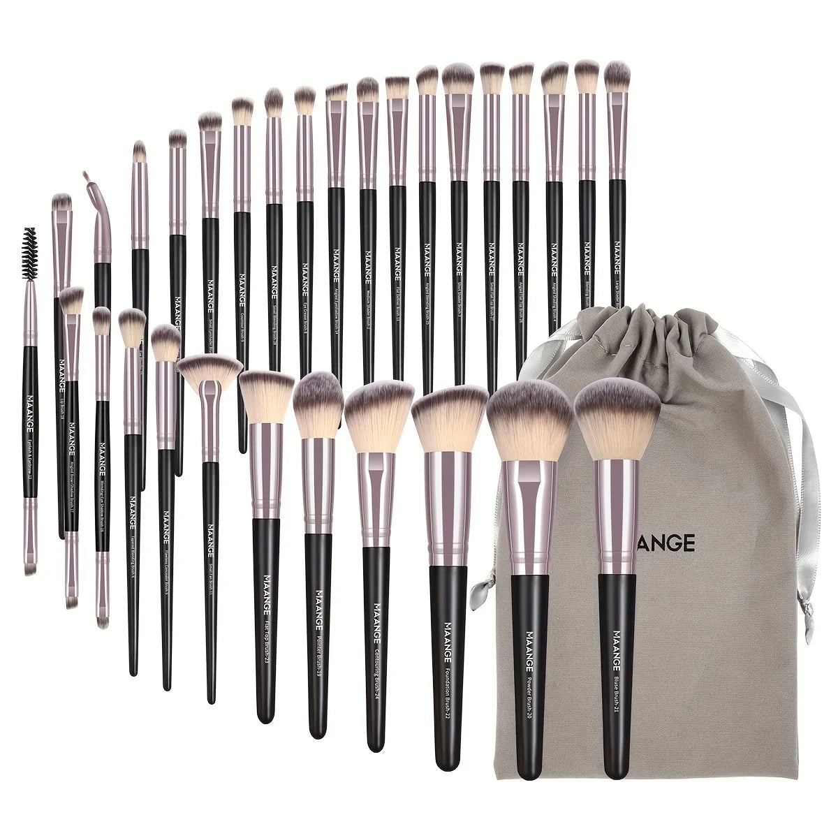 MAANGE 30pcs Professional Makeup Brush Set with Bag