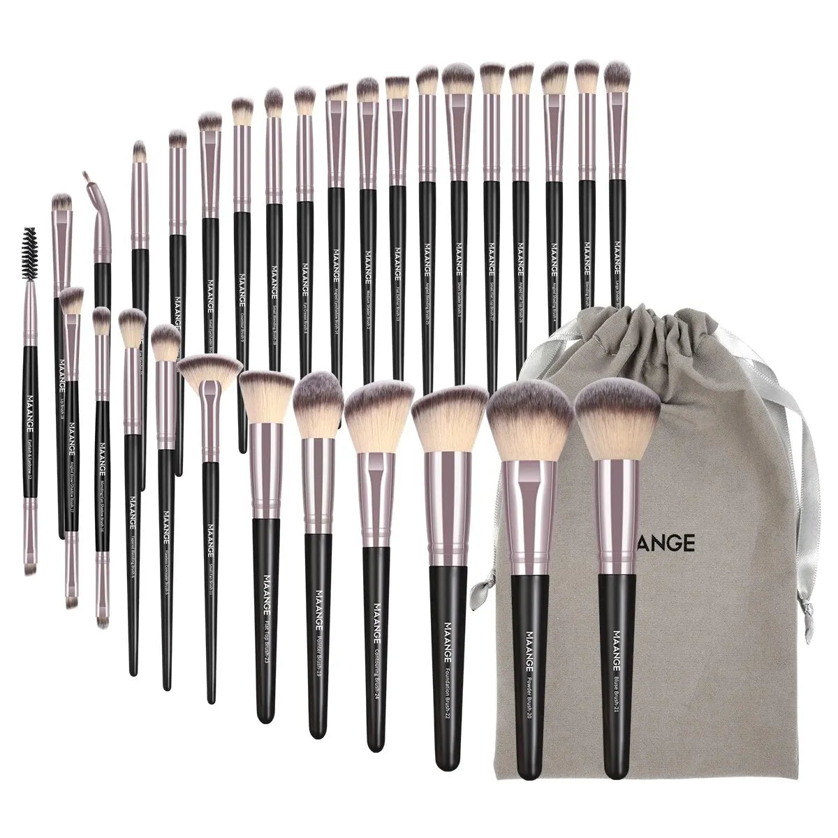 MAANGE 30pcs Professional Makeup Brush Set with Bag