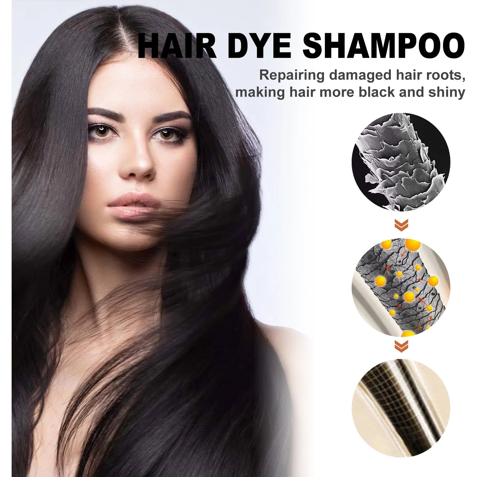 EELHOE 3-in-1 Black Hair Dye Shampoo