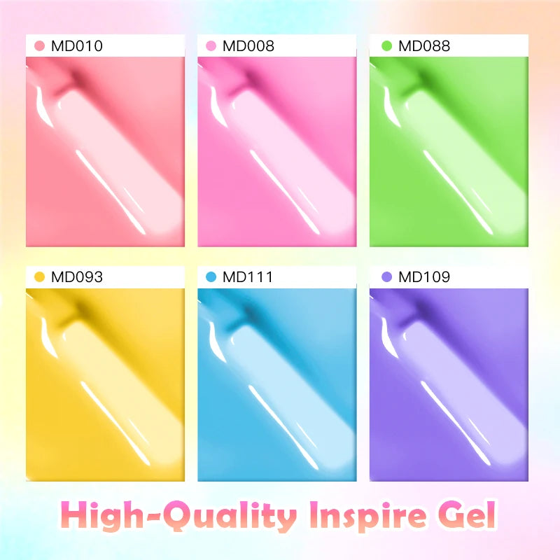 MSRUIOO 8-Piece Gel Nail Polish Set – Summer Colors, UV/LED Semi-Permanent