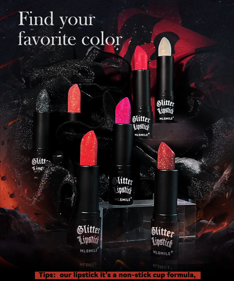 7-Color Glitter Waterproof Metallic Lipstick