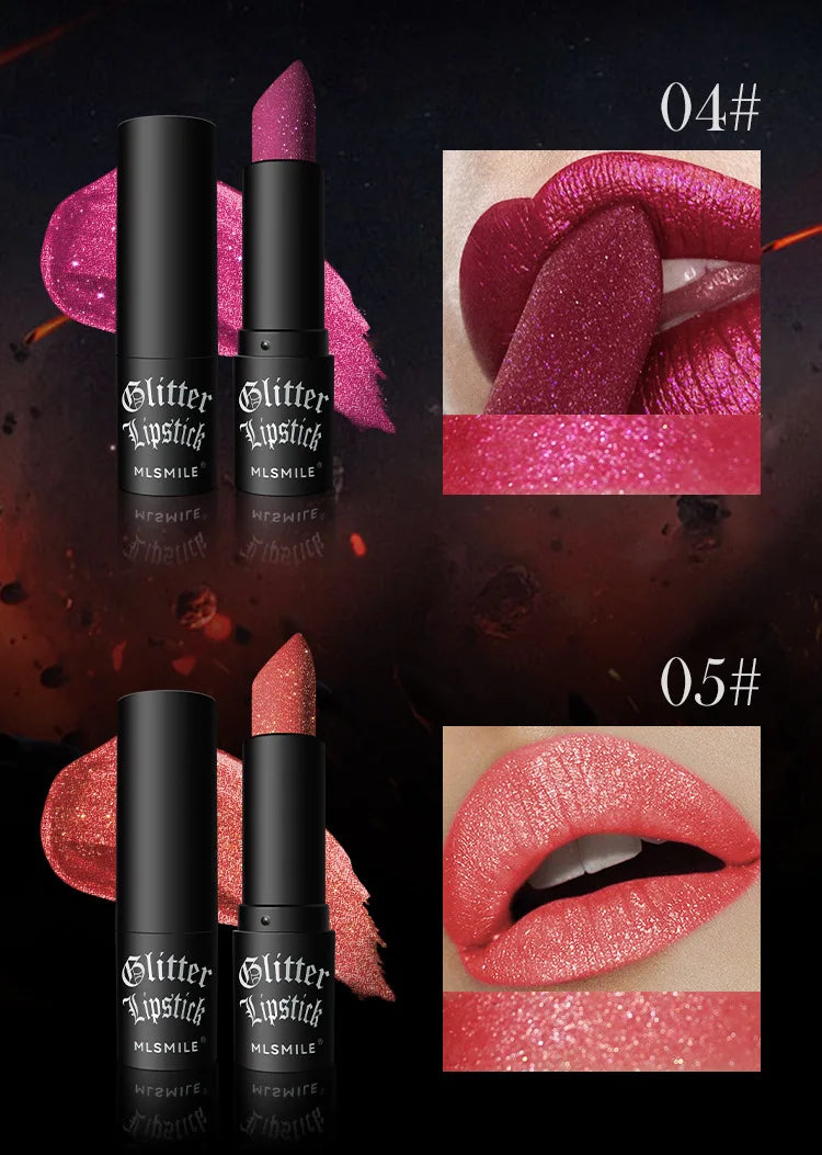 7-Color Glitter Waterproof Metallic Lipstick