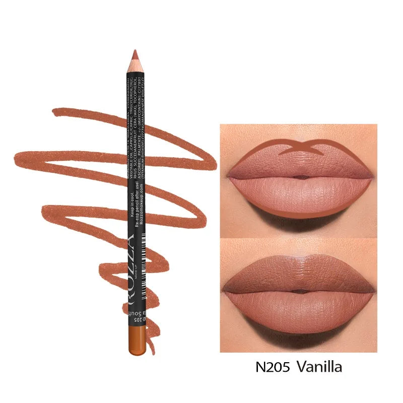 14-Color Nude Matte Lip Liner Pencil Set – Waterproof