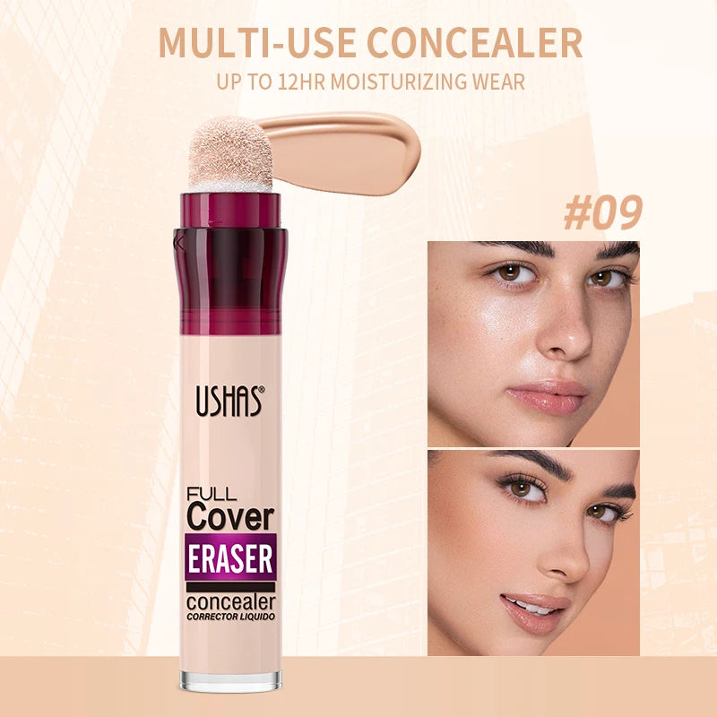 USHAS 12-Color Liquid Concealer – Moisturizing, Long-Lasting & Multi-Use