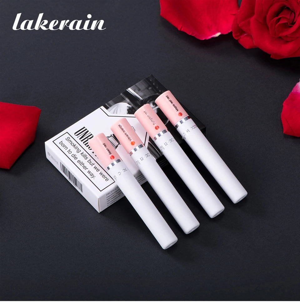 4pcs Cigarette Lipstick Set – Matte Lip Glaze, Waterproof & Long-Lasting Tint