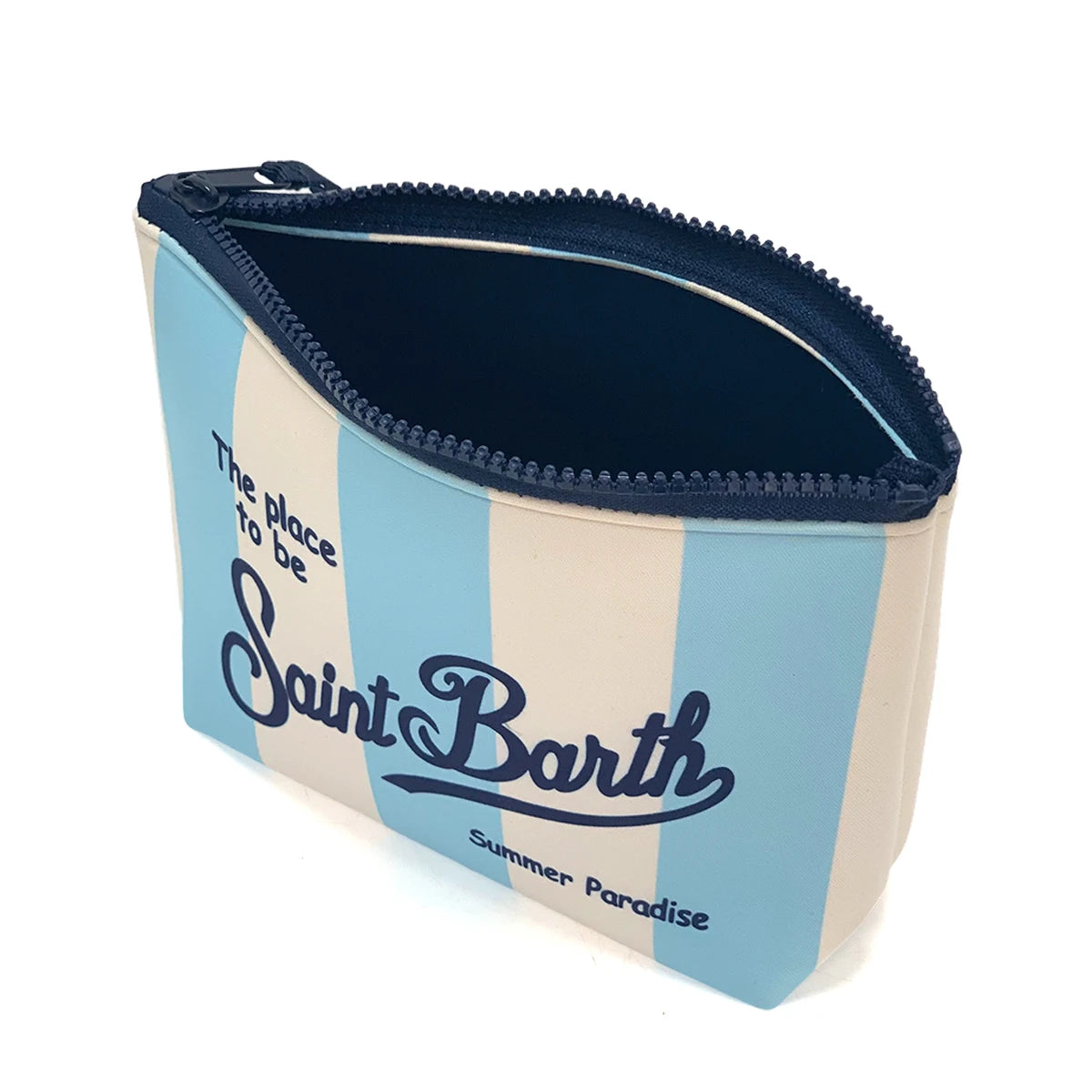 Large Capacity Neoprene Makeup Bag – Striped Travel Toiletry Organizer