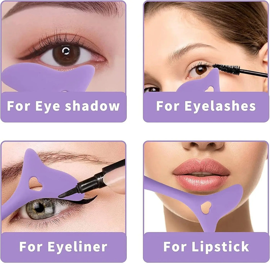 2pcs Silicone Eye Makeup Tool Set – Ruler Guide for Eyeliner, Eyeshadow & Lipstick