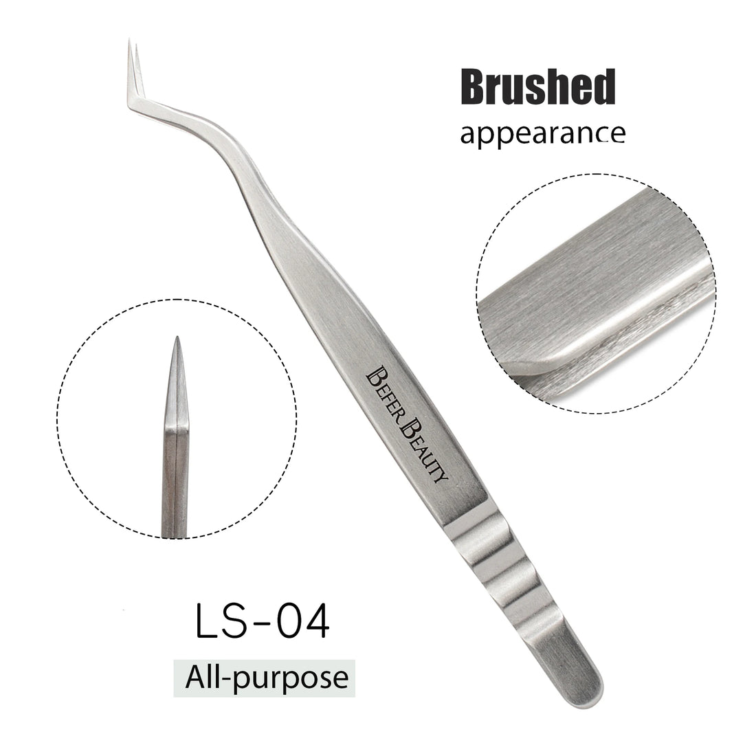 Anti-Static Stainless Steel Eyelash Extension Tweezers