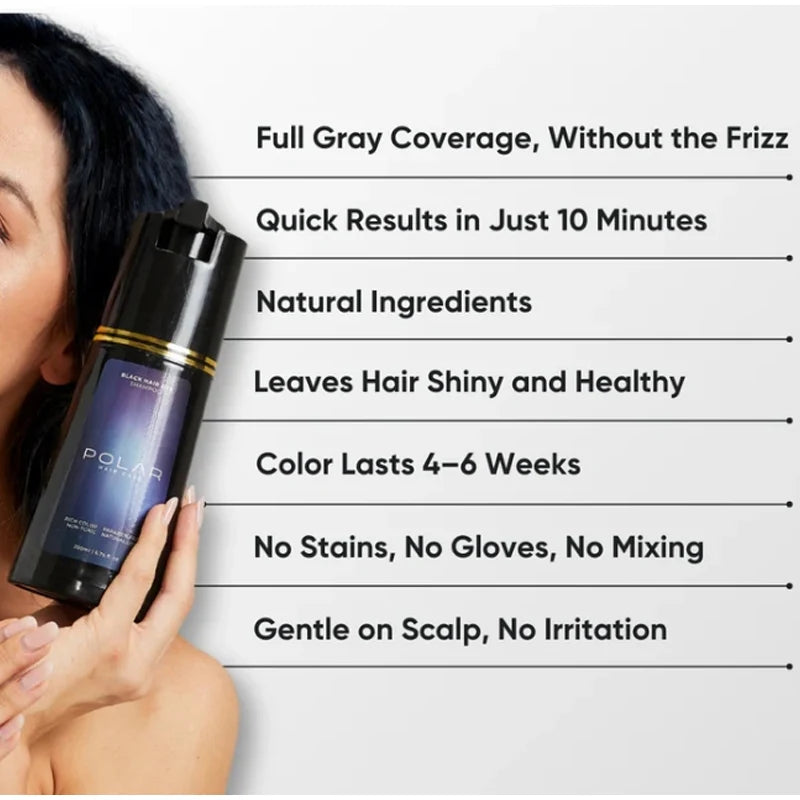 200ml Black Hair Dye Shampoo – Organic & Permanent