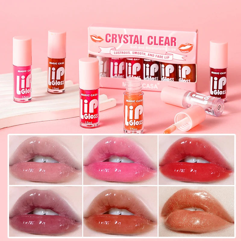 MAGIC CASA 6pcs Jelly Lip Oil – Hydrating, Plumping & Glossy Finish