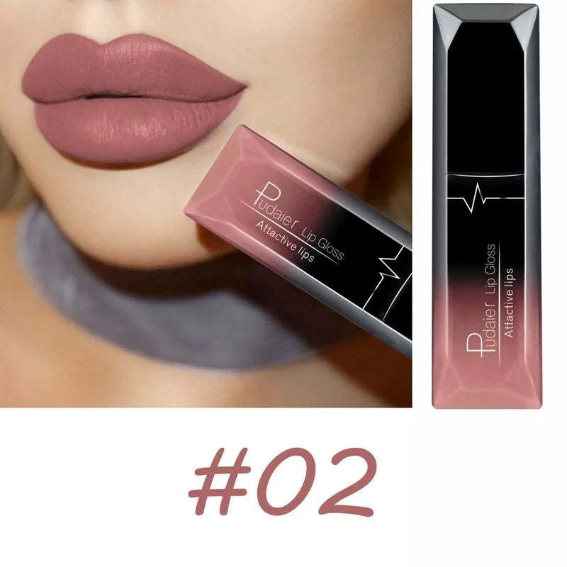 17-Color Matte Liquid Lipstick Set – Long Lasting