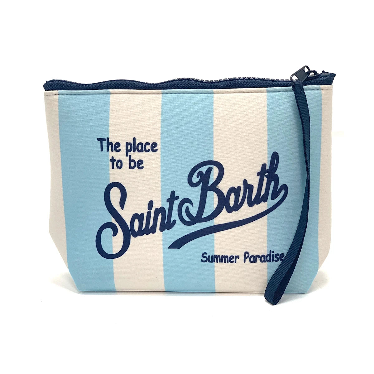 Large Capacity Neoprene Makeup Bag – Striped Travel Toiletry Organizer