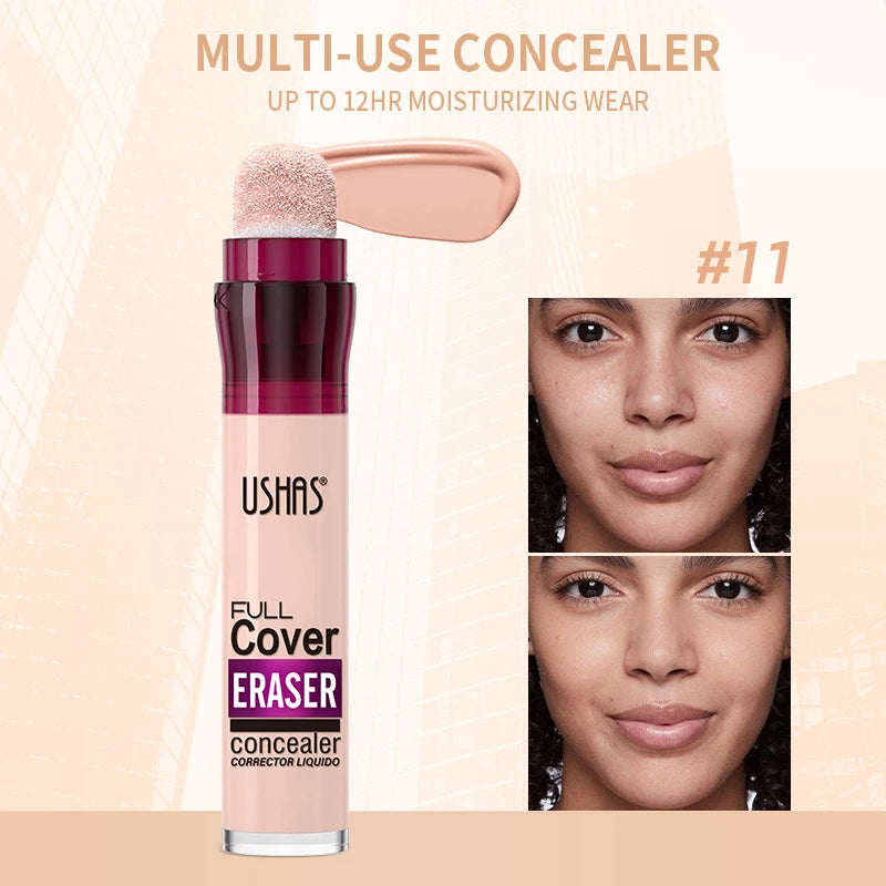 USHAS 12-Color Liquid Concealer – Moisturizing, Long-Lasting & Multi-Use