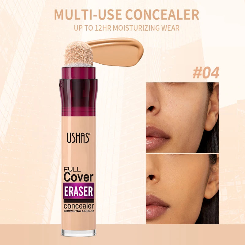 USHAS 12-Color Liquid Concealer – Moisturizing, Long-Lasting & Multi-Use