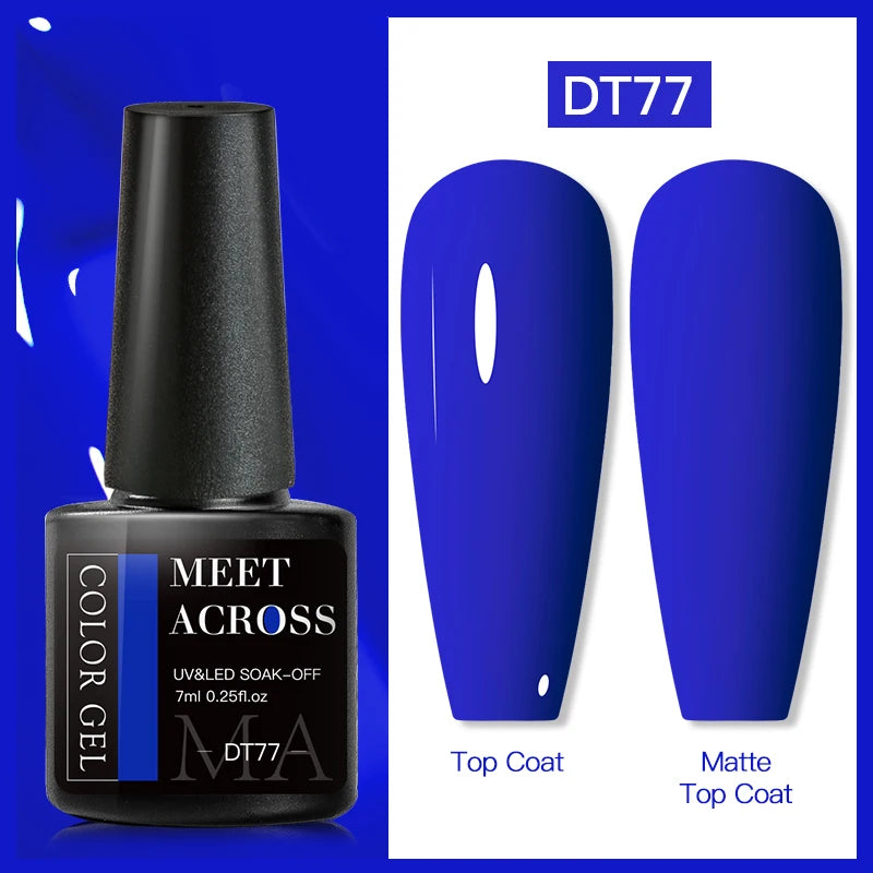 MEET ACROSS Fluorescent Neon Gel Nail Polish 7ml – UV/LED Semi-Permanent