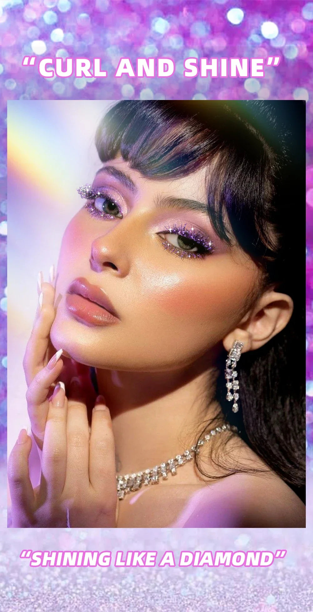 Diamond Purple Glitter Mascara – Shimmer, Curling & Long-Lasting