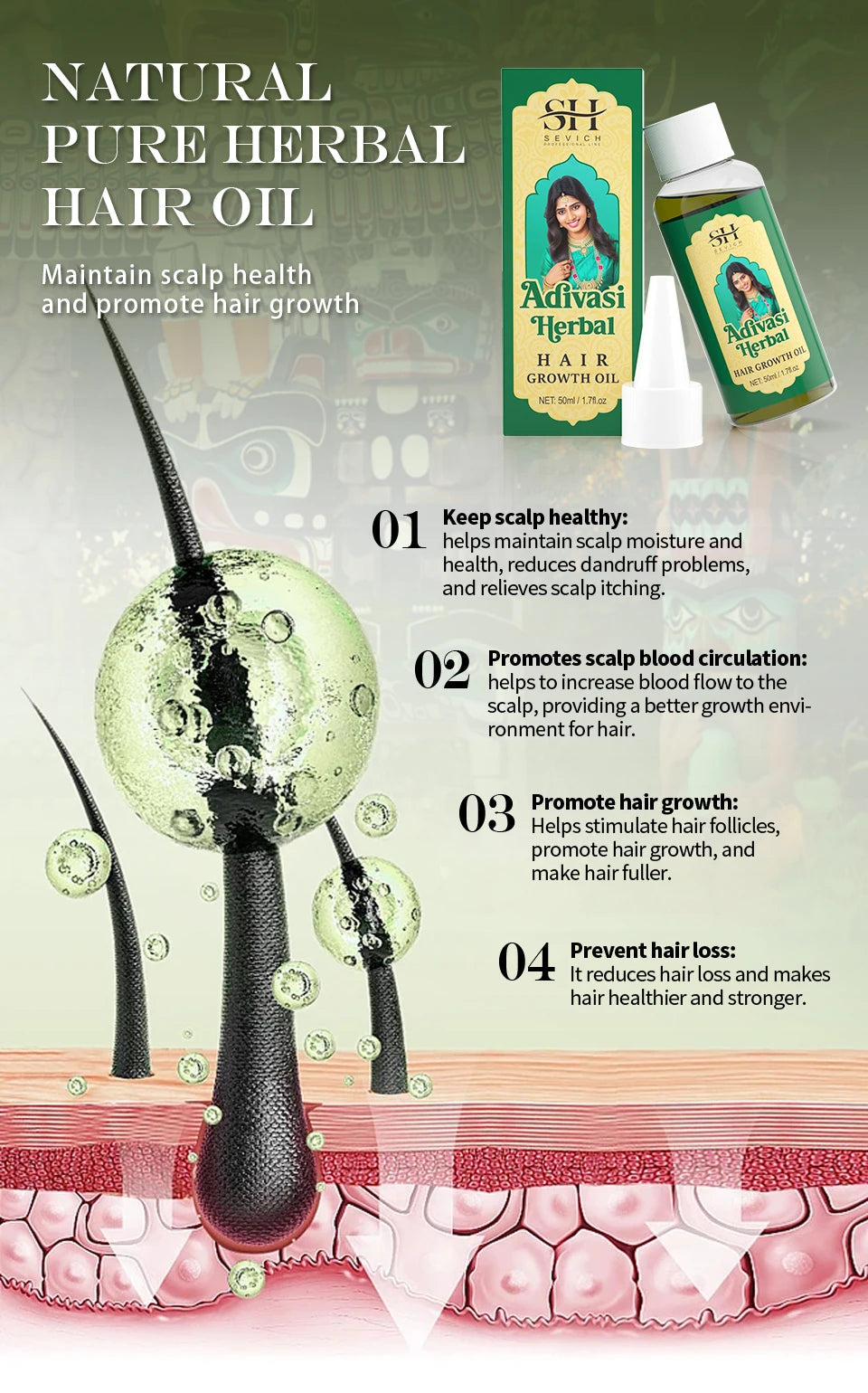 Ayurvedic Adivasi Hair Growth Oil – Organic & Fast Regrowth