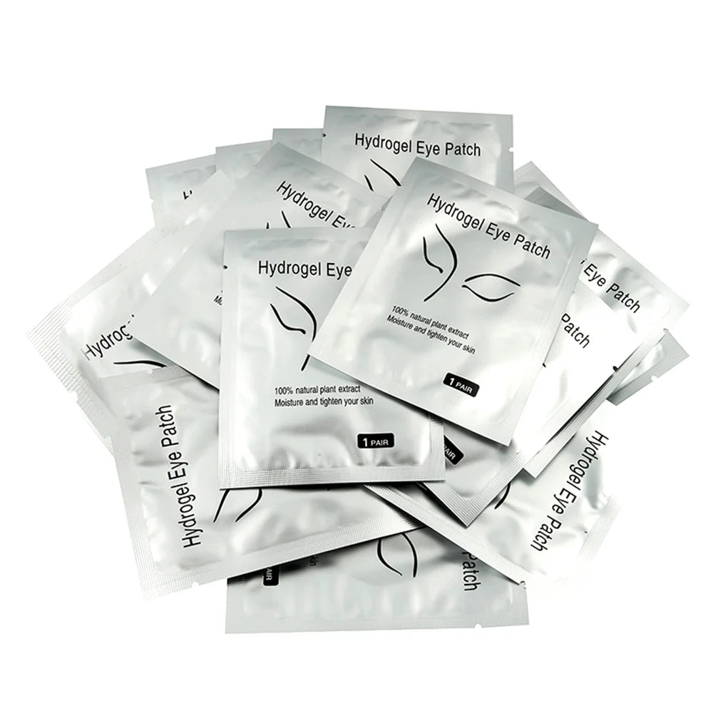 50 Pairs Hydrogel Under-Eye Pads for Eyelash Extensions – Lint-Free Patches