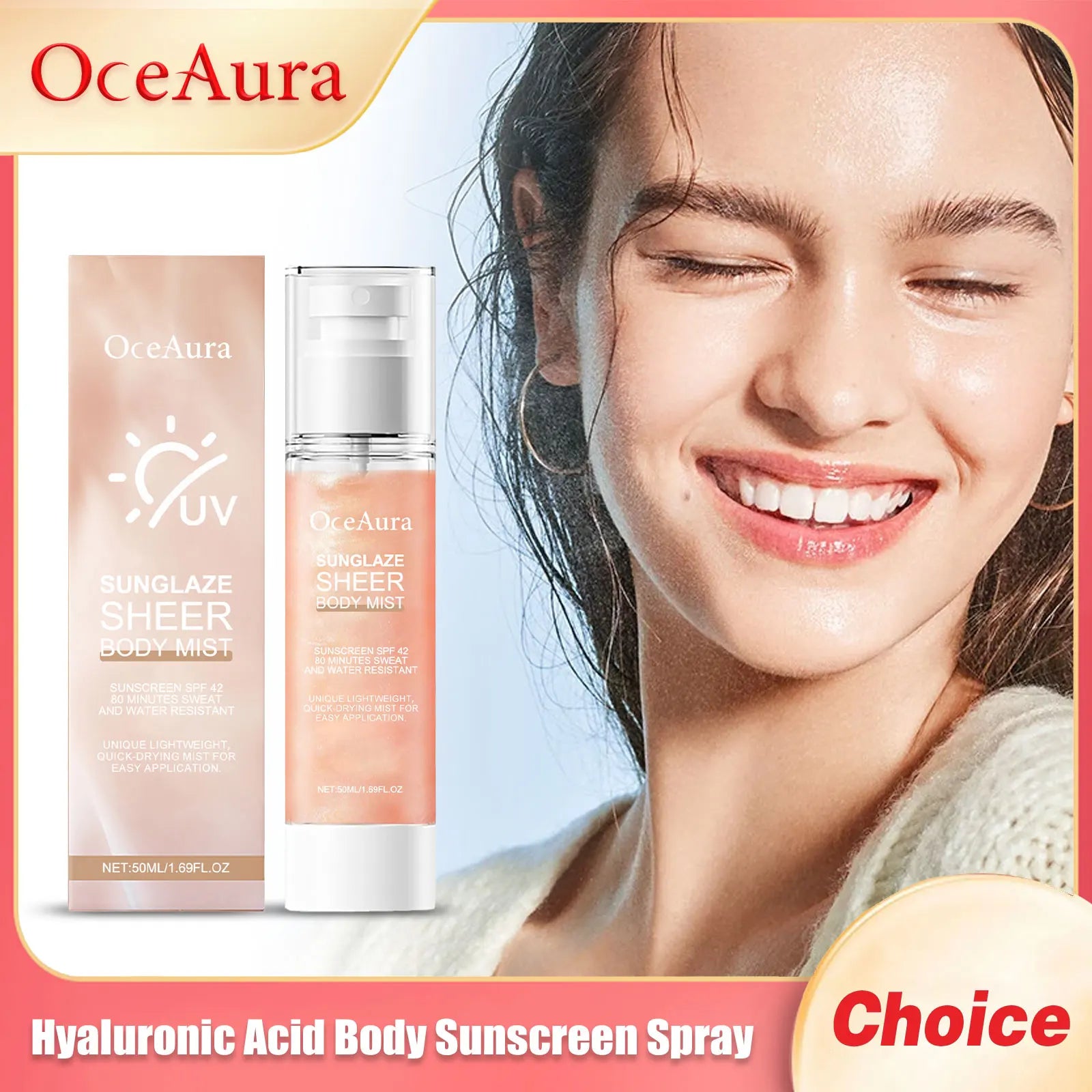 Oceaura Hyaluronic Acid Body Sunscreen Spray – SPF42
