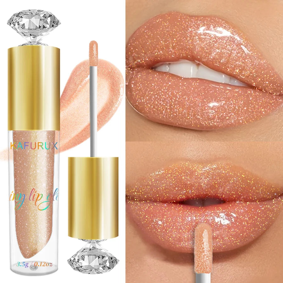 9-Color Diamond Shimmer Glitter Lip Gloss Set
