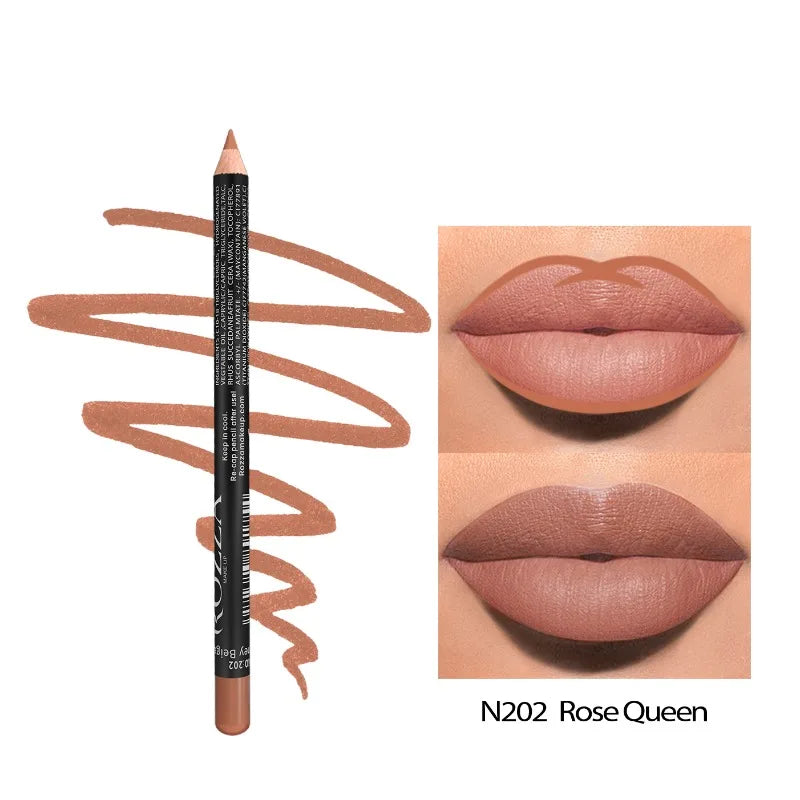 14-Color Nude Matte Lip Liner Pencil Set – Waterproof