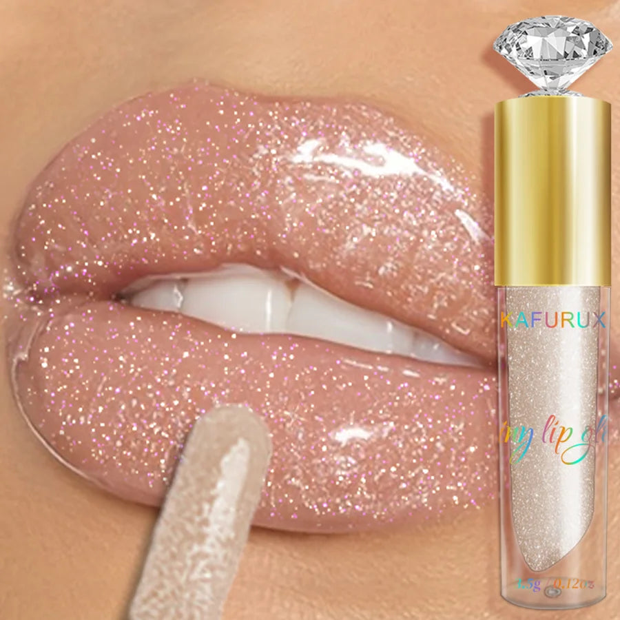 9-Color Diamond Shimmer Glitter Lip Gloss Set