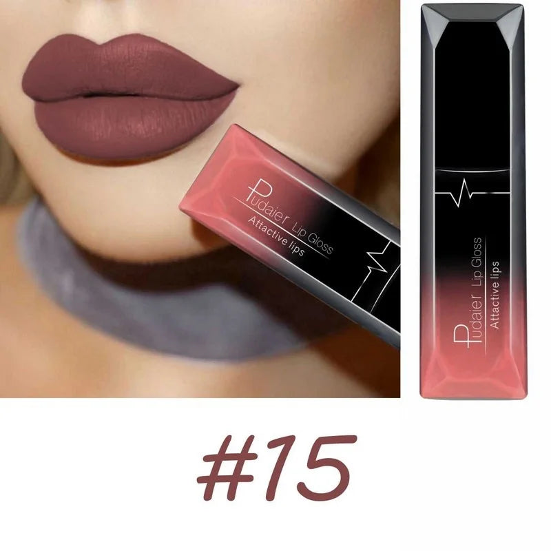 17-Color Matte Liquid Lipstick Set – Long Lasting
