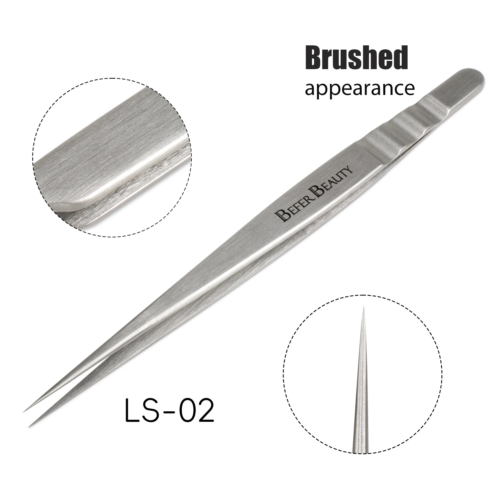 Anti-Static Stainless Steel Eyelash Extension Tweezers