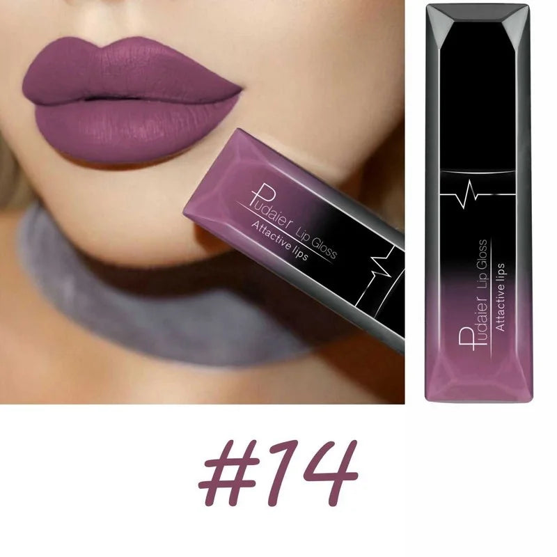 17-Color Matte Liquid Lipstick Set – Long Lasting