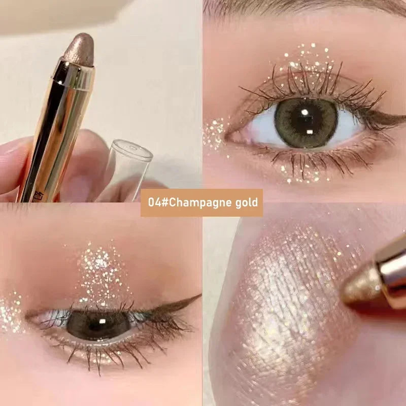 Double-Ended Eyeshadow Stick – Matte & Glitter, Waterproof & High Pigment