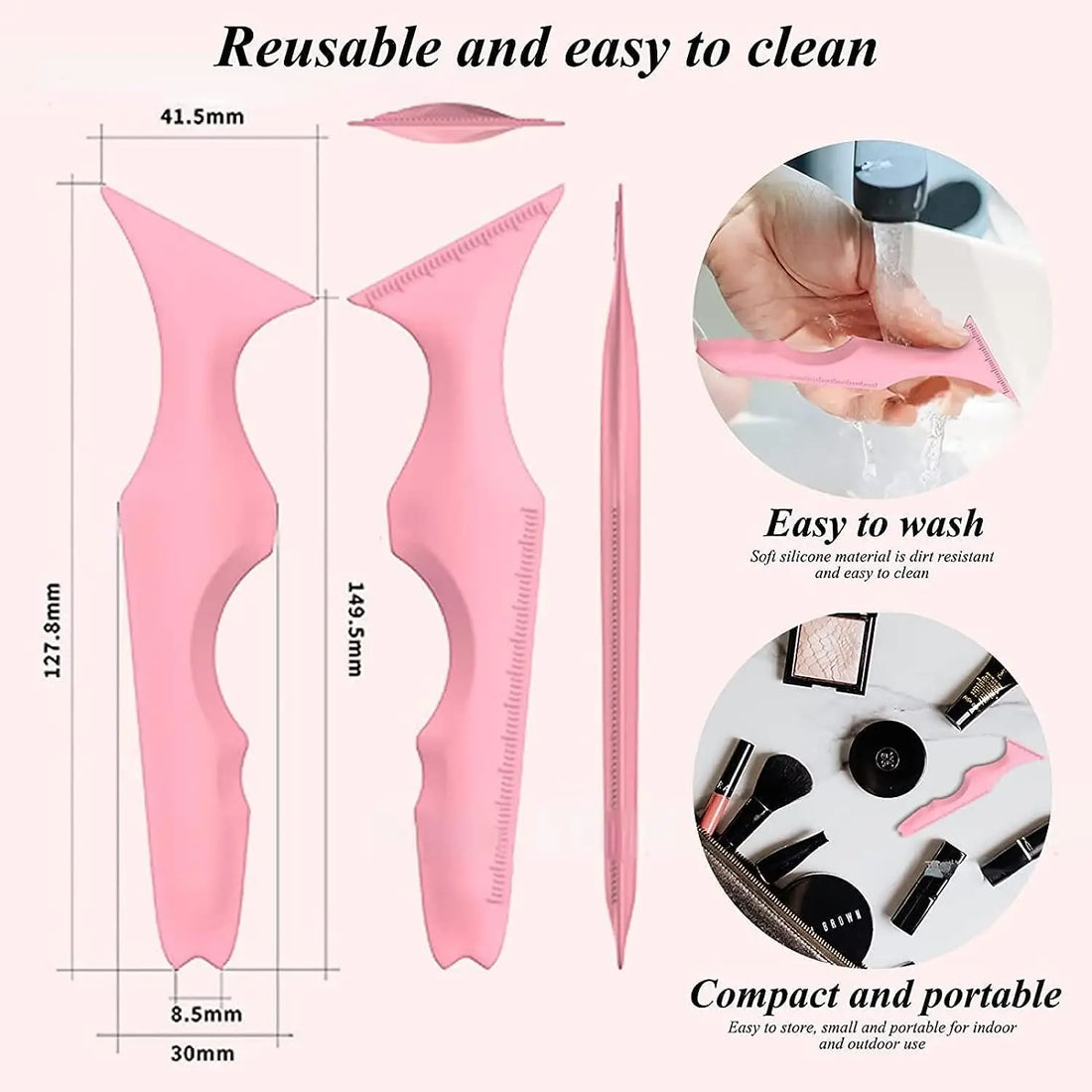 2pcs Silicone Eye Makeup Tool Set – Ruler Guide for Eyeliner, Eyeshadow & Lipstick