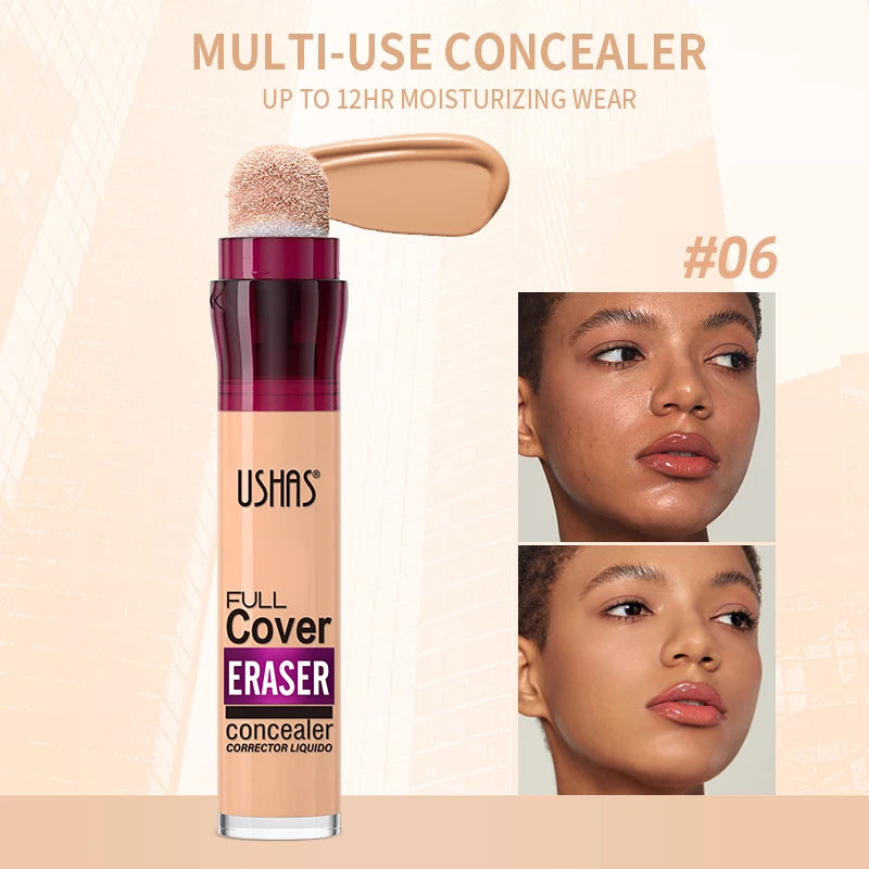 USHAS 12-Color Liquid Concealer – Moisturizing, Long-Lasting & Multi-Use