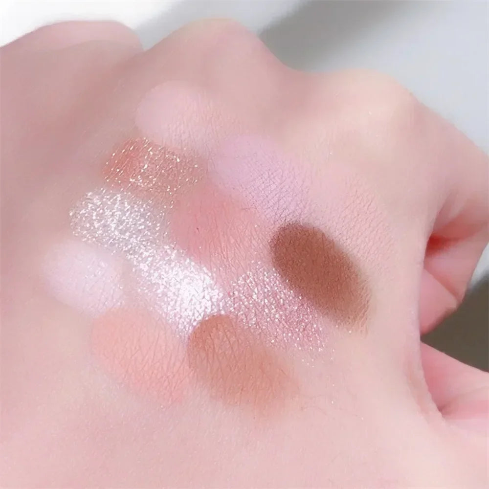 12-Color Love Heart Pink Eyeshadow Palette – Matte Cool Tones