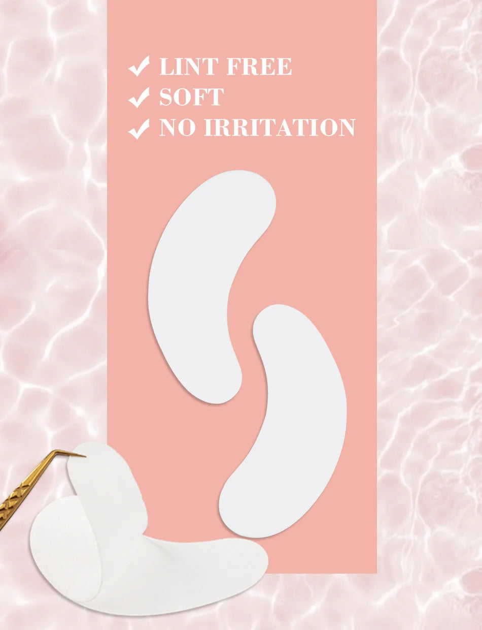 50 Pairs Hydrogel Under-Eye Pads for Eyelash Extensions – Lint-Free Patches