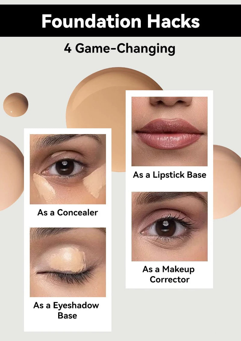 Matte Full Coverage Foundation Cream – Oil-Control, Waterproof & Long-Lasting