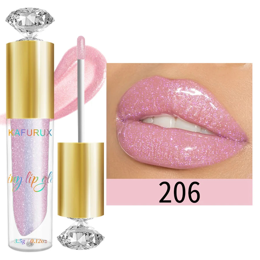 9-Color Diamond Shimmer Glitter Lip Gloss Set