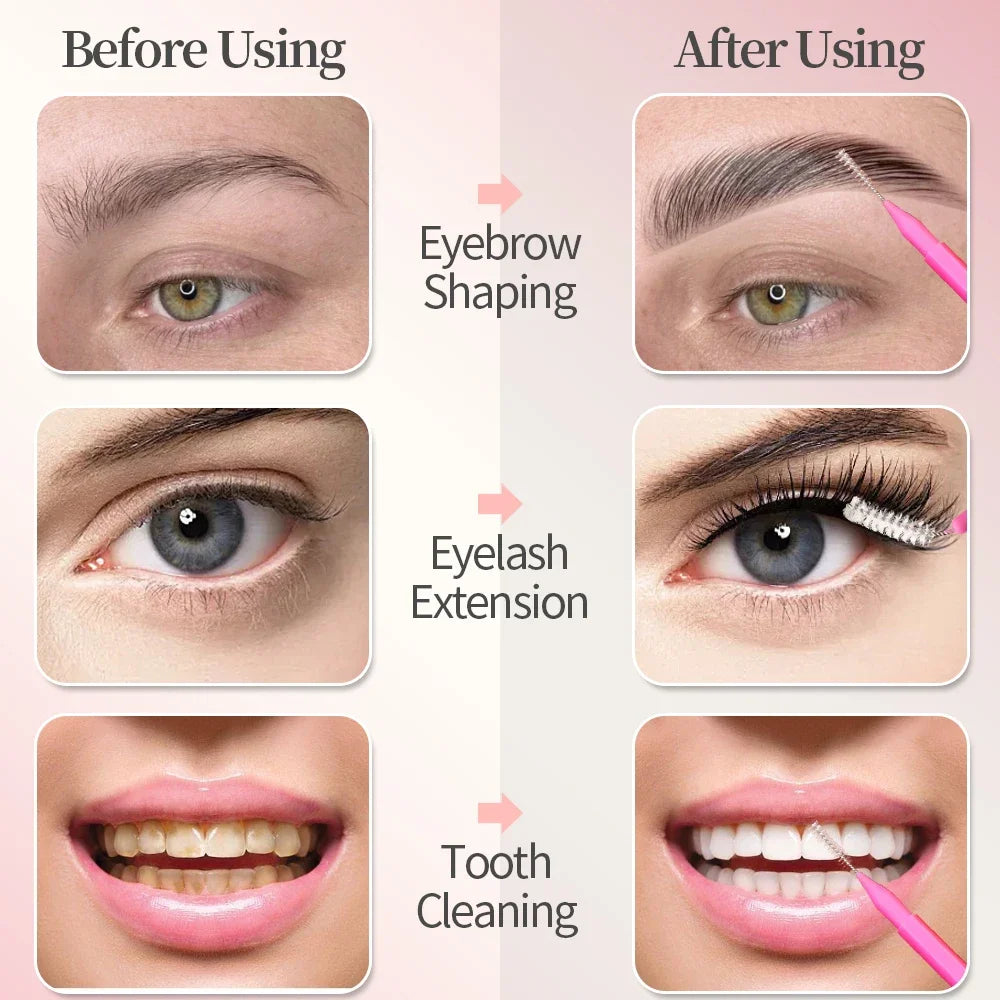 5/10/50pcs Mini Disposable Brow & Lash Brushes