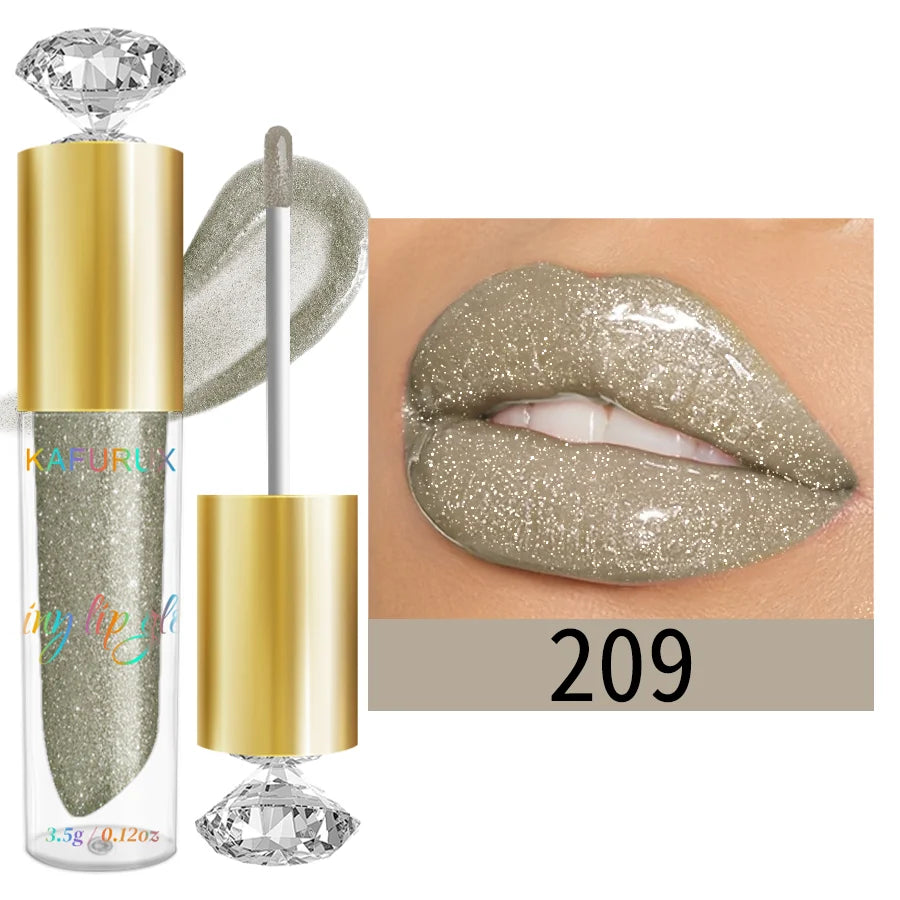 9-Color Diamond Shimmer Glitter Lip Gloss Set